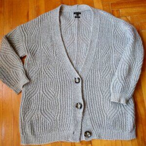 Massimo Dutti Beautifully Knitted Gray Cardigan